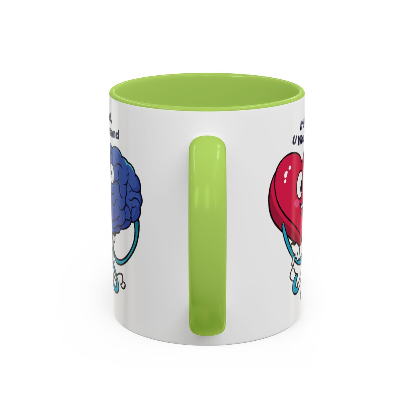 'It's Complicated, U Wouldn't Understand' Heart & Brain Accent Coffee Mug