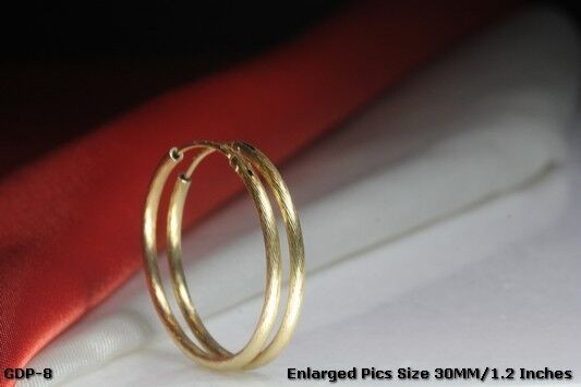 30MM GOLD PLATED STERLING SILVER 925 BRAND NEW BEAUTIFUL FACETED HOOP EARRINGS ~