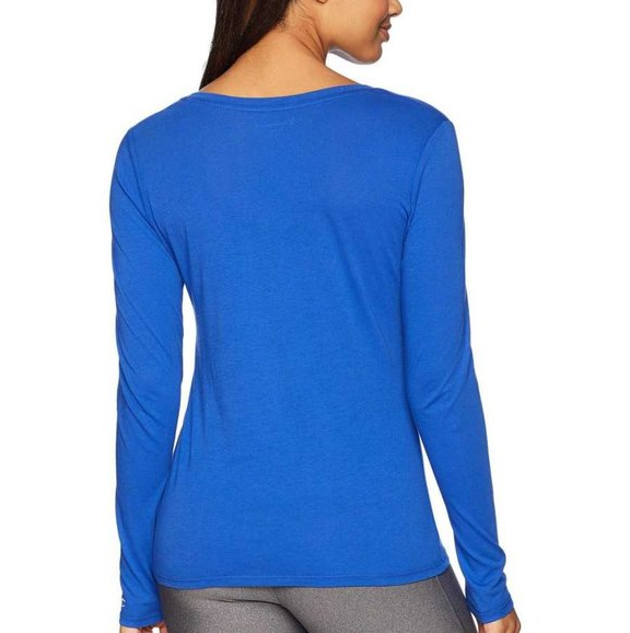 Champion College Kansas Jayhawks Long Sleeve V-Neck Tee, Women's Size XL, NEW