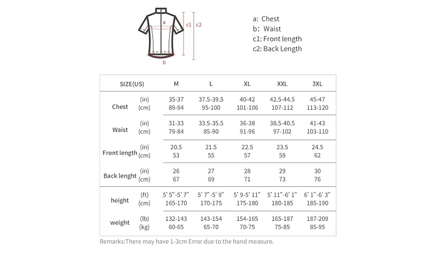 BERGRISAR Men's Cycling Jerseys Short Sleeves Bike Shirt 8006RED, XXL
