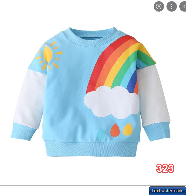 Toddler Baby Girl Boy Sun&Rainbow Print Long Sleeve Top Casual Autumn Top ,5-6Y
