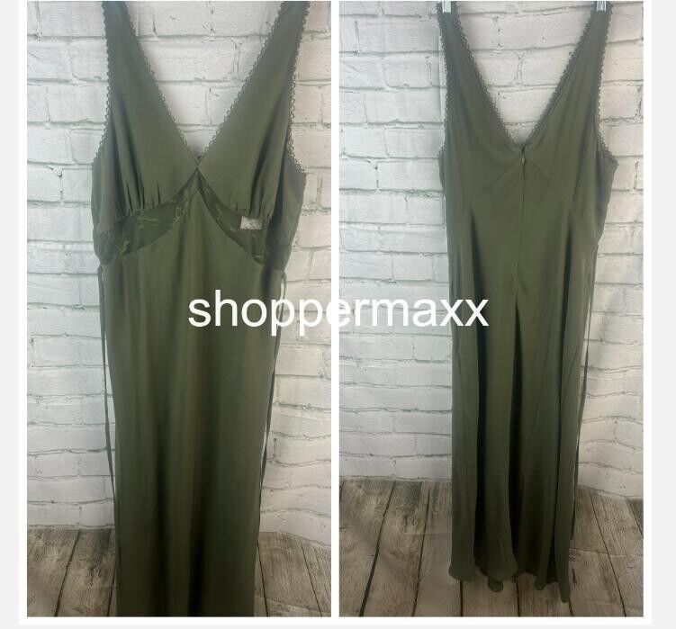 Women's Lace Detail, Slip, Midi Dress - Wild Fable, Olive Green, X-Large