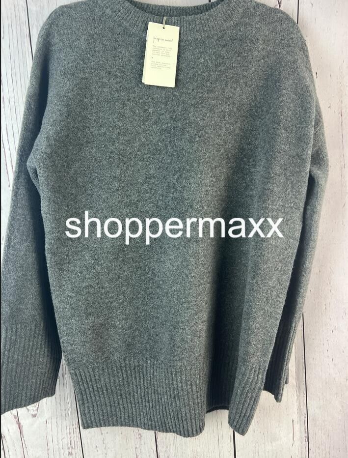 Women's Crewneck Tunic Pullover Sweater - A New Day, Dark Gray, Size X-Small