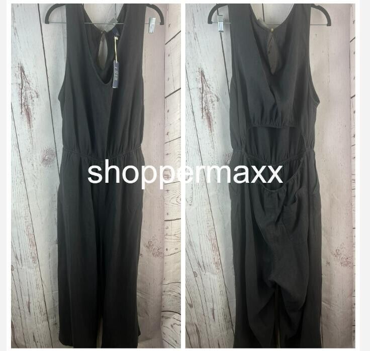 WOMEN'S SLEEVELESS JUMPSUIT - UNIVERSAL THREAD, BLACK, SIZE XX-Large