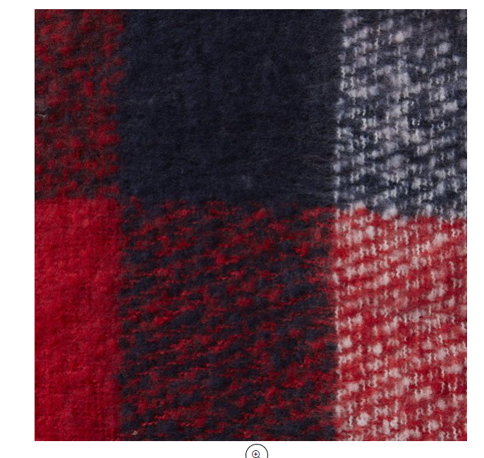 Tickled Pink Women's Fuzzy Plaid Fringe Scarf Collection, Red North Plaid One SZ