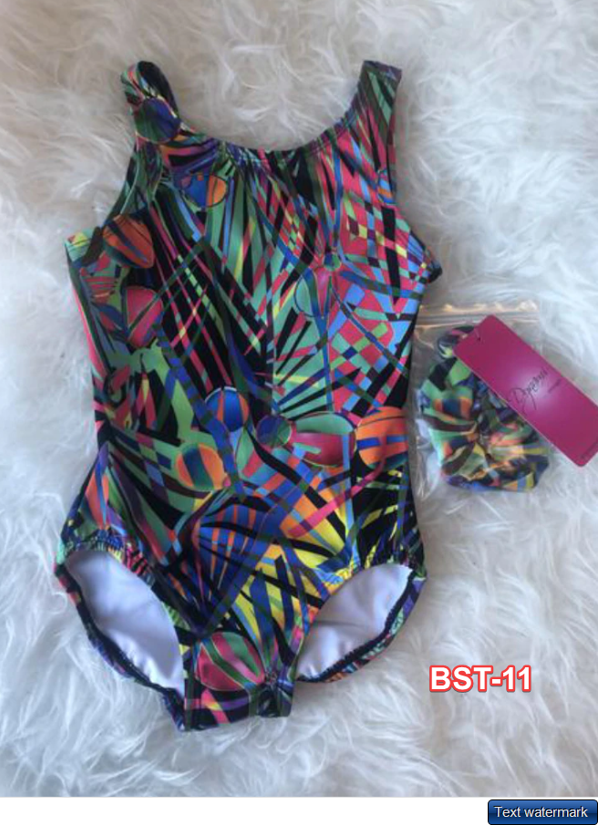 DYNAMI BY BLOCH - PRINTED TANK LEOTARD AND SCRUNCHIE SET - (GB158C) - CS