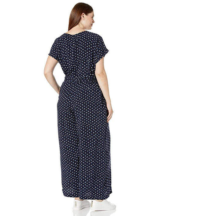 Chaps Women's Floral Jumpsuit, Capri Navy Multi, 12 ~B67