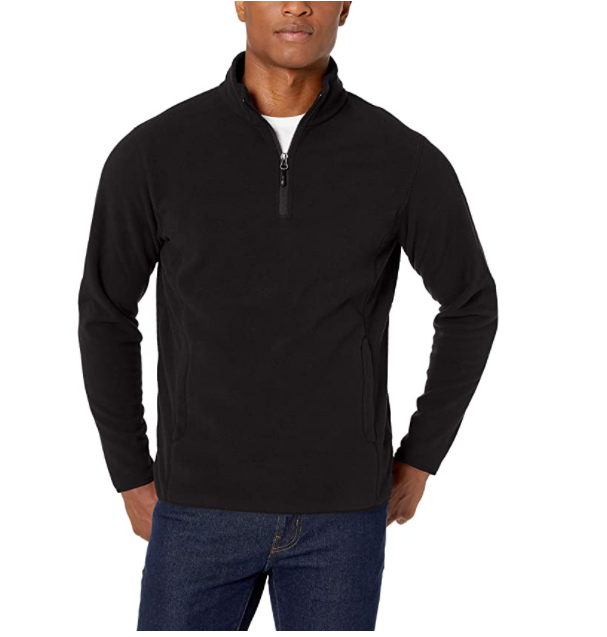 Amazon Essentials Men's Quarter-Zip Polar Fleece Jacket Black XS