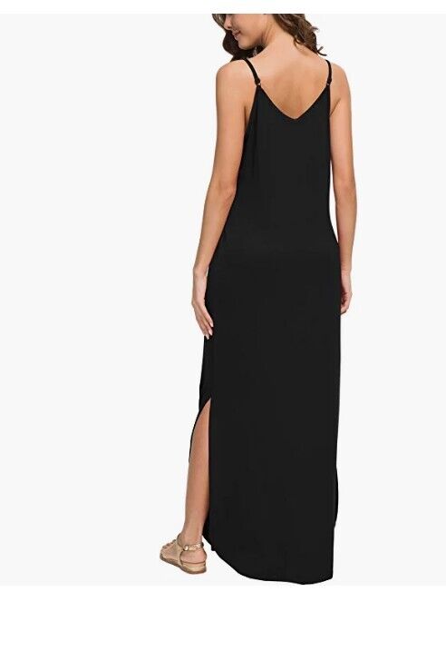 ANIXAY Dress for Women 2022 V Neck Long Cami Casual Beach Cover Up Maxi Dress S