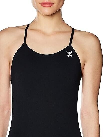 TYR womens Durafast One Cutoufit Solid Cutoutfit Swimsuit, Black, XS/28 US