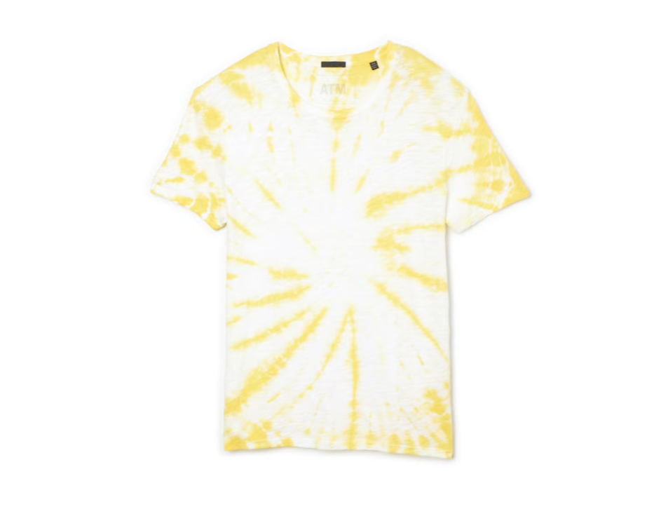 Anthony Thomas Melillo Slub Jersey Canary Tie Dye Short Sleeve Crew T shirt SZ S