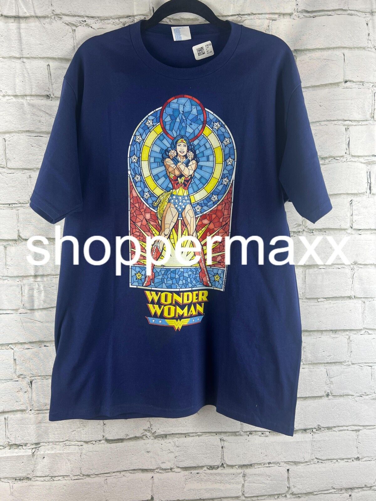 Wonder Woman Cross Hands T shirt Navy Male, Large