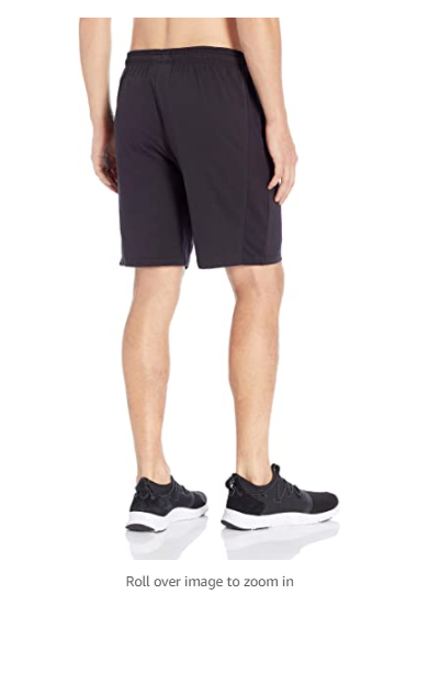 Essentials Men's Performance Cotton Active Short, Black, Large