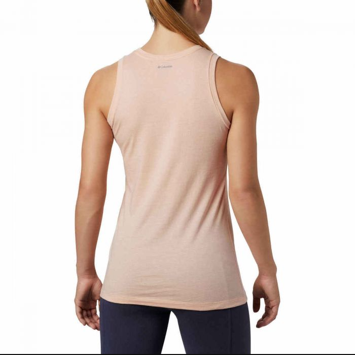 Women's Columbia Bluff Mesa Graphic Tank Peach Could Heather Flower Power 1X&3X