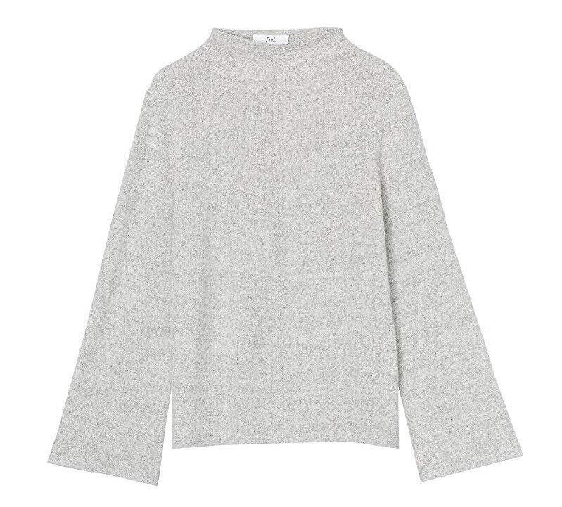 AMZ find. Women's Soft High Neck Long Sleeve Sweater, -Grey EU L (US 10) ~ B5~