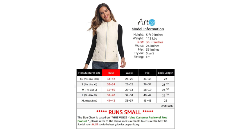 Art3d, Quilted Lightweight Jean Vest for Women White, XL