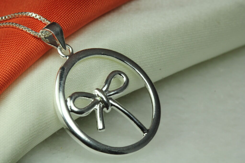 CLASSIC ELEGANT ♡BOW♡ STERLING SILVER 925 NECKLACE BEAUTIFUL~MAXX~♡♡MON