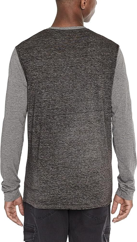 Buffalo David Bitton Men's Long Sleeve Henley Soft Cotton Blend, Black 21, Small