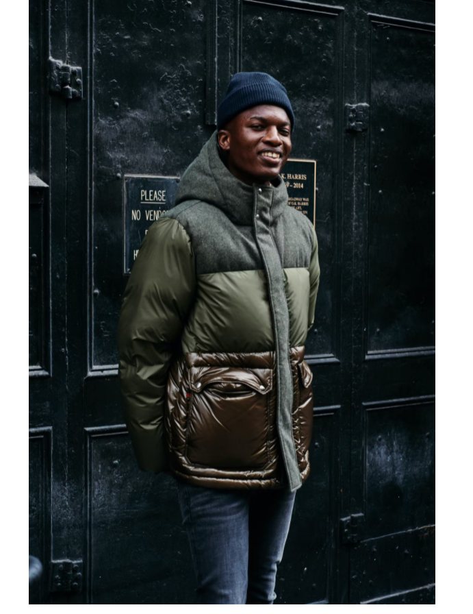 Woolrich Men's Intarsia Mountain Puffer Jacket Down Parka Green Size XL $758