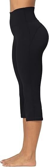 Sunzel Butterflycra High Waist Mini Flared Yoga Leggings for Women, 34" Black XS