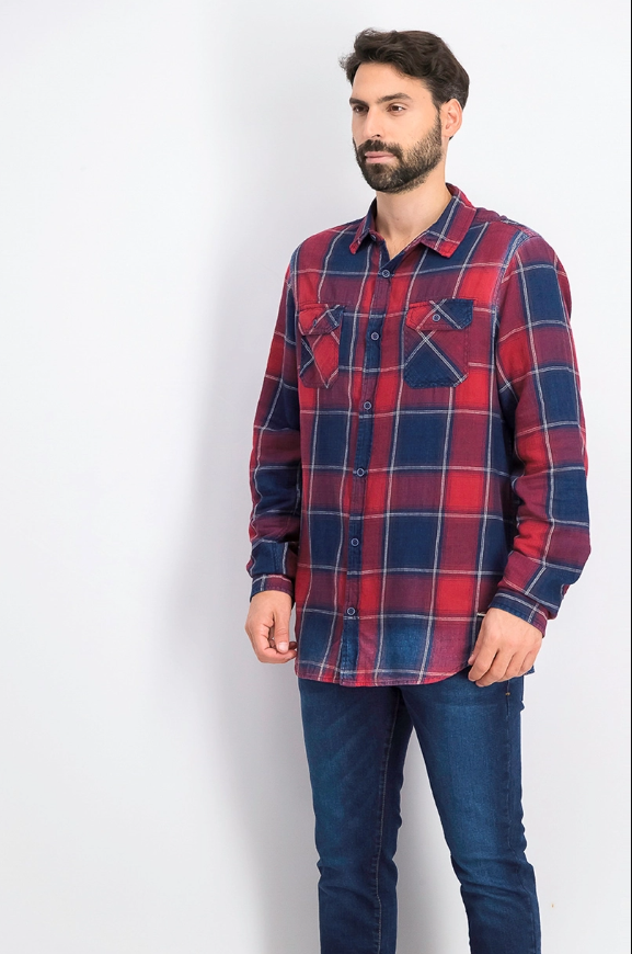 Buffalo David Bitton mens sidope shirt biking red L