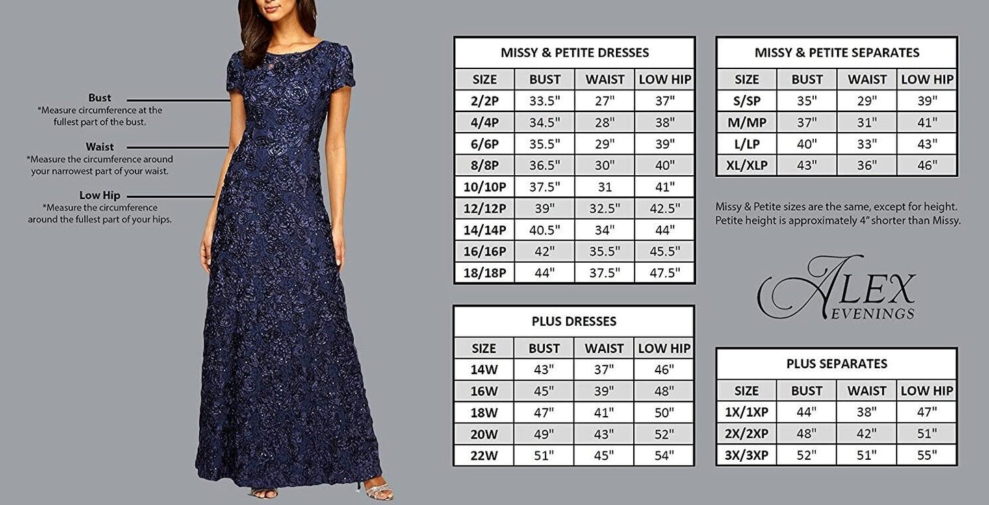 Alex Evenings Womens Long Cold Shoulder Dress Fig Glitter 6P Alex Evenings Dress