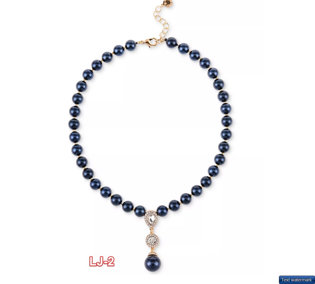 CHARTER CLUB Gold-Tone Imitation Pearl Navy Lariat Necklace, 17" + 2" extender