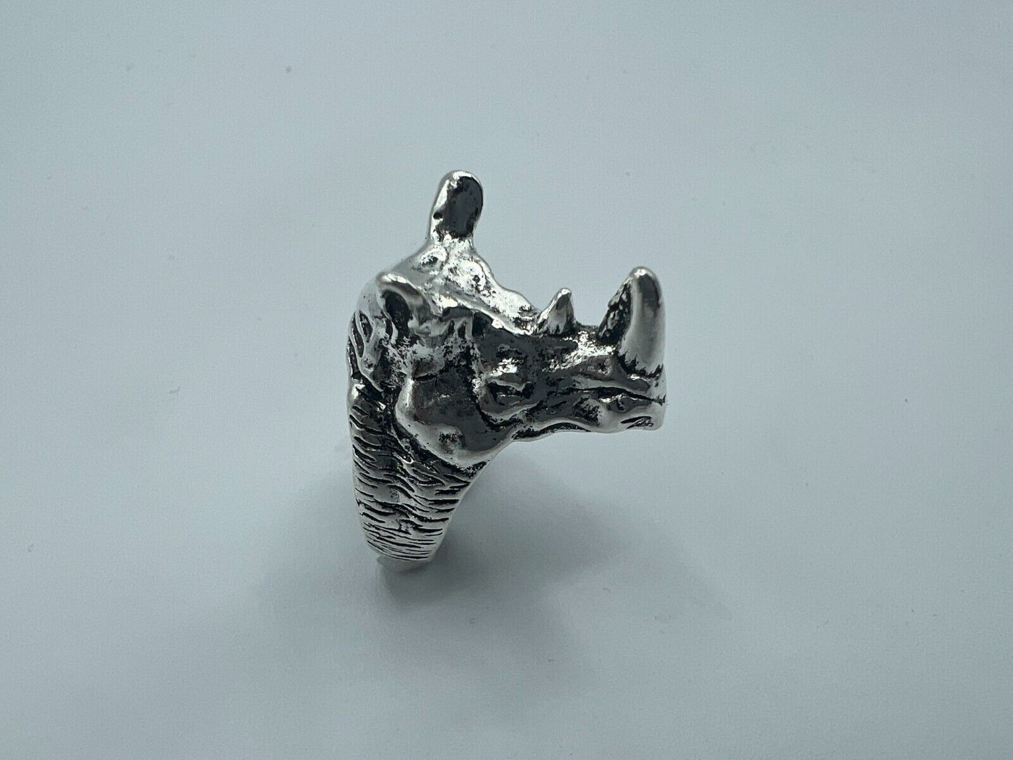 Adjustable Huge Rhino Head Vintage Biker Punk Wrap Rhino Gothic Animal Ring