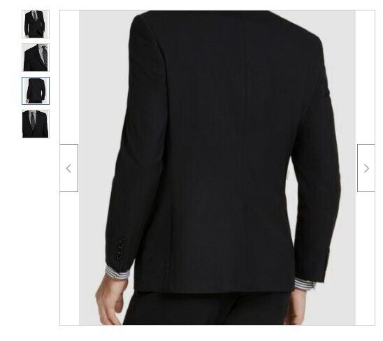 $395 Geoffrey Beene Men Black Classic Fit Check Blazer Sport Coat Jacket Sz 40R