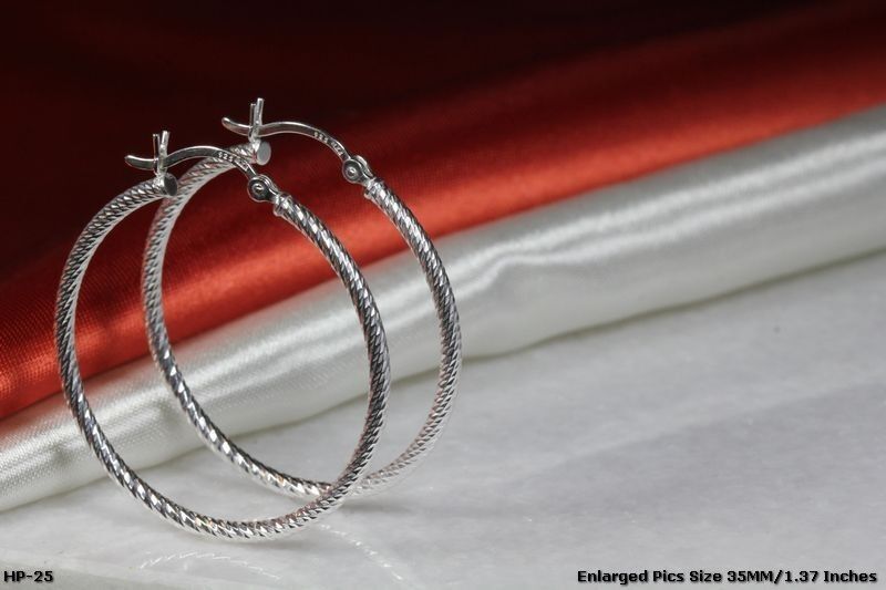 35MM ROPE STYLE STERLING SILVER 925 BRAND NEW LIGHT WEIGHT PRETTY HOOP EARRINGS