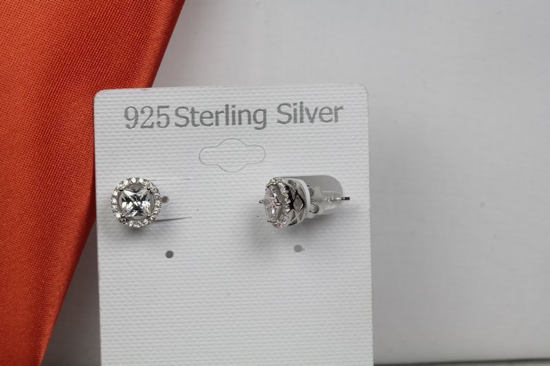 1.78 CTW/PR VERY UNIQUE NEW PAVE HALO STERLING SILVER 925 CZ STUD EARRINGS