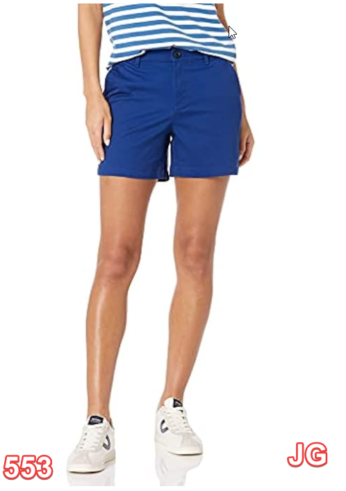 Essentials Womens Mid-Rise Slim-Fit 5 Inch Inseam Khaki Short 6
