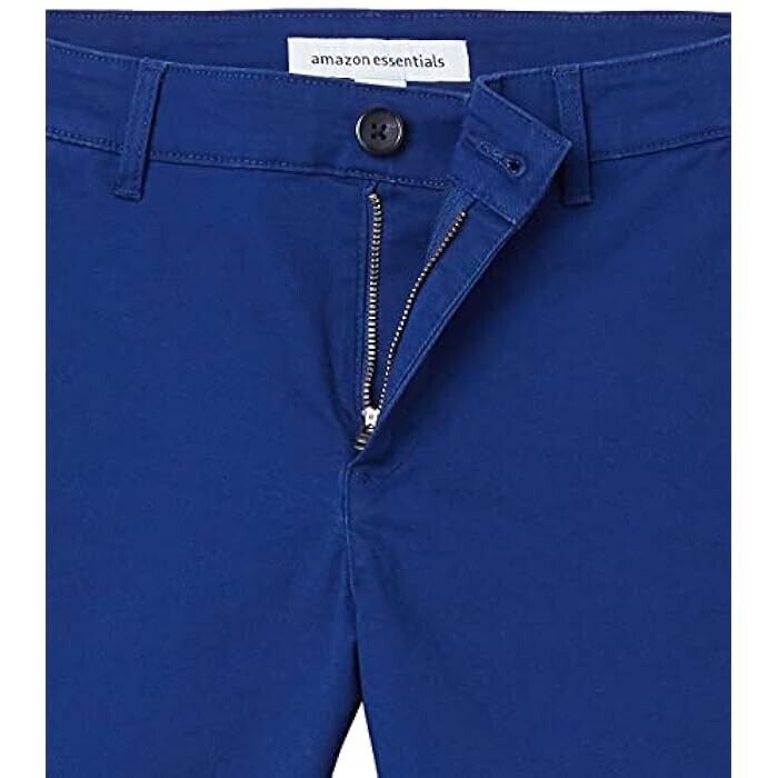 Essentials Womens Mid-Rise Slim-Fit 5 Inch Inseam Khaki Short 6