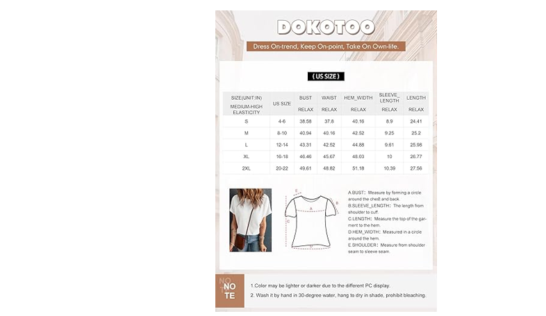 Dokotoo Womens Summer Round Neck Waffle Knit Oversized Slouchy Shirt Henley, L