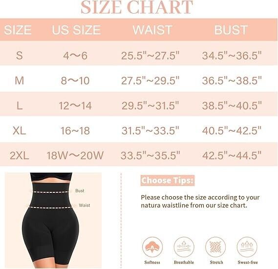 Werena Tummy Control Shorts for Women Seamless High Waisted Body Shapewear, XXL