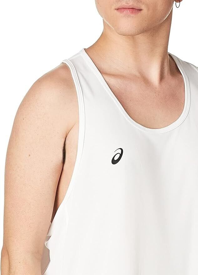 ASICS Men's Rival Ii Singlet, Sleeveless, Stretchable, Sports Wear, White, 3XS