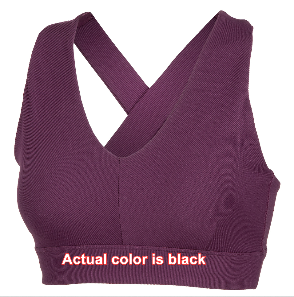Activ8 Women's Rib Sports Bra Black Medium