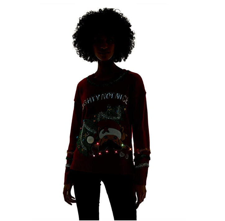 Blizzard Bay Women's Kris Kringle Tunic Hockey Jersey Ugly Christmas Sweater Sm