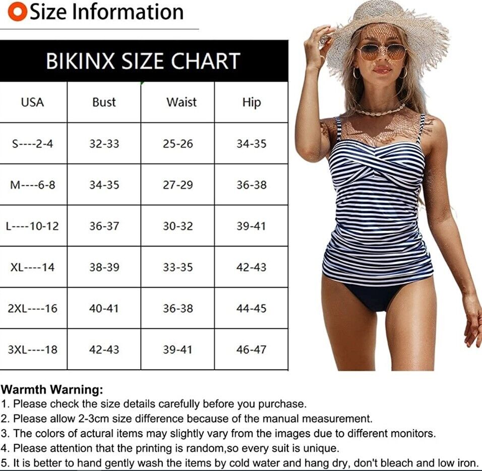 BIKINX Tankini Bathing Suits for Women Swimsuit Best Tummy Control Swimwear XL