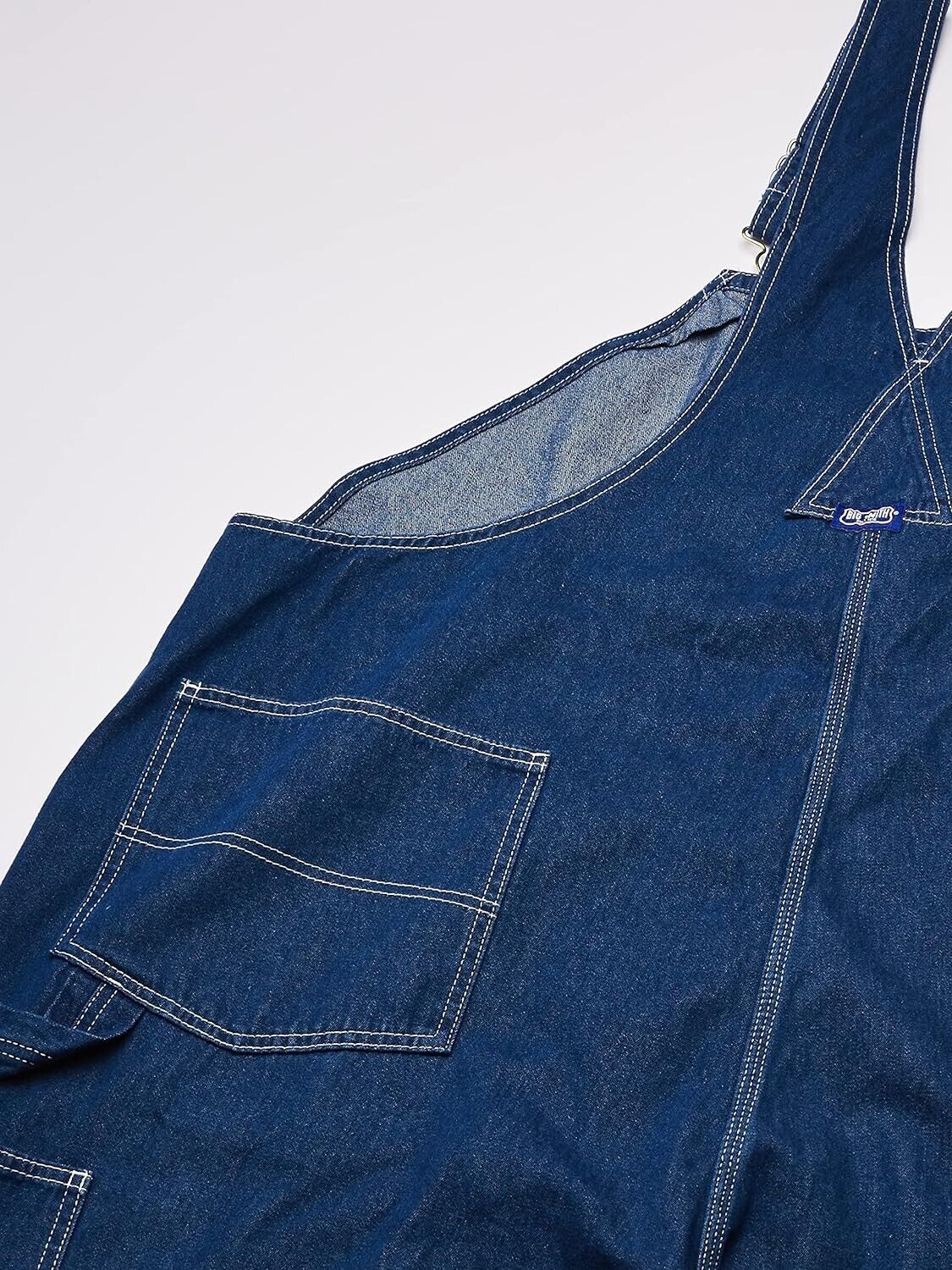 Walls mens Big Smith Stonewashed Bib overalls, 34W x 28L US, Cotton, Rigid Denim