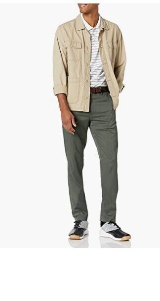 Amazon Essentials Men's Slim-Fit Stretch Golf Pant Olive 28WX32L