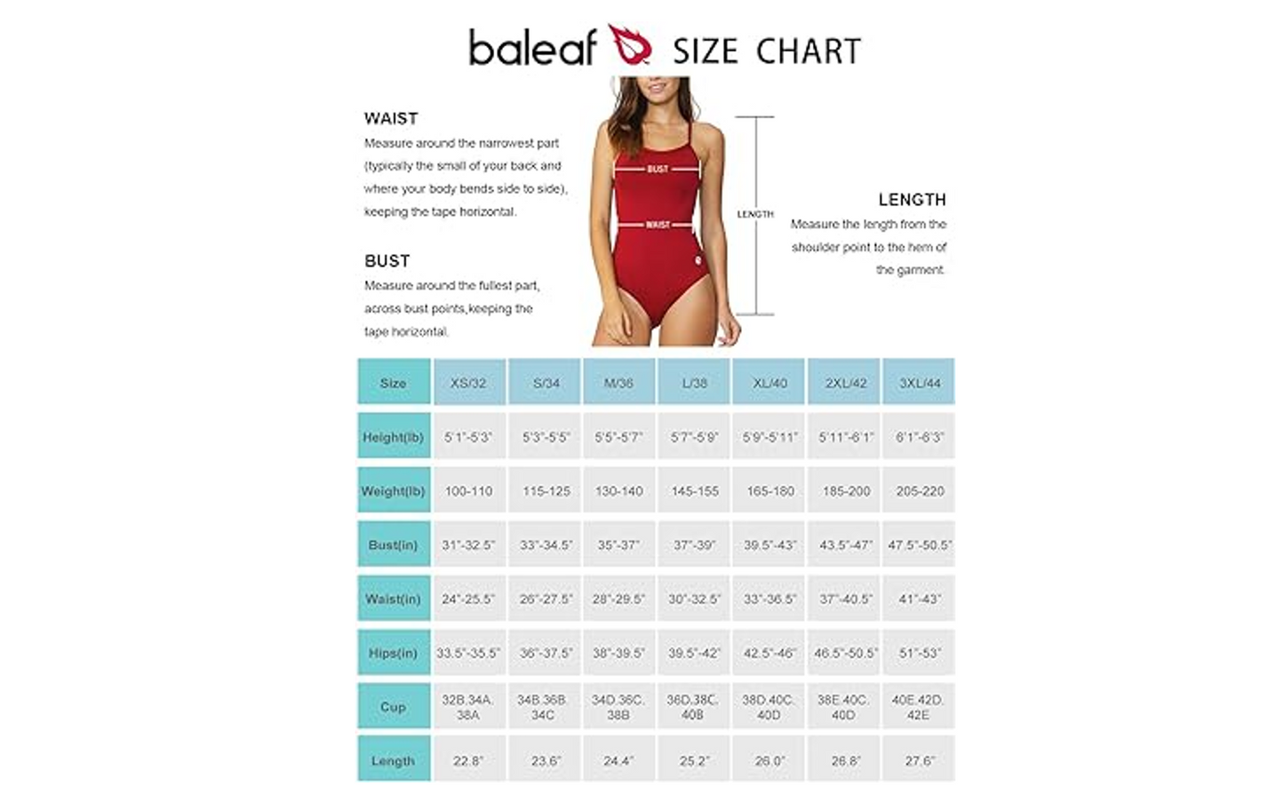 BALEAF Women's Athletic Training Adjustable Strap One Piece Swimsuit Swimwear,36