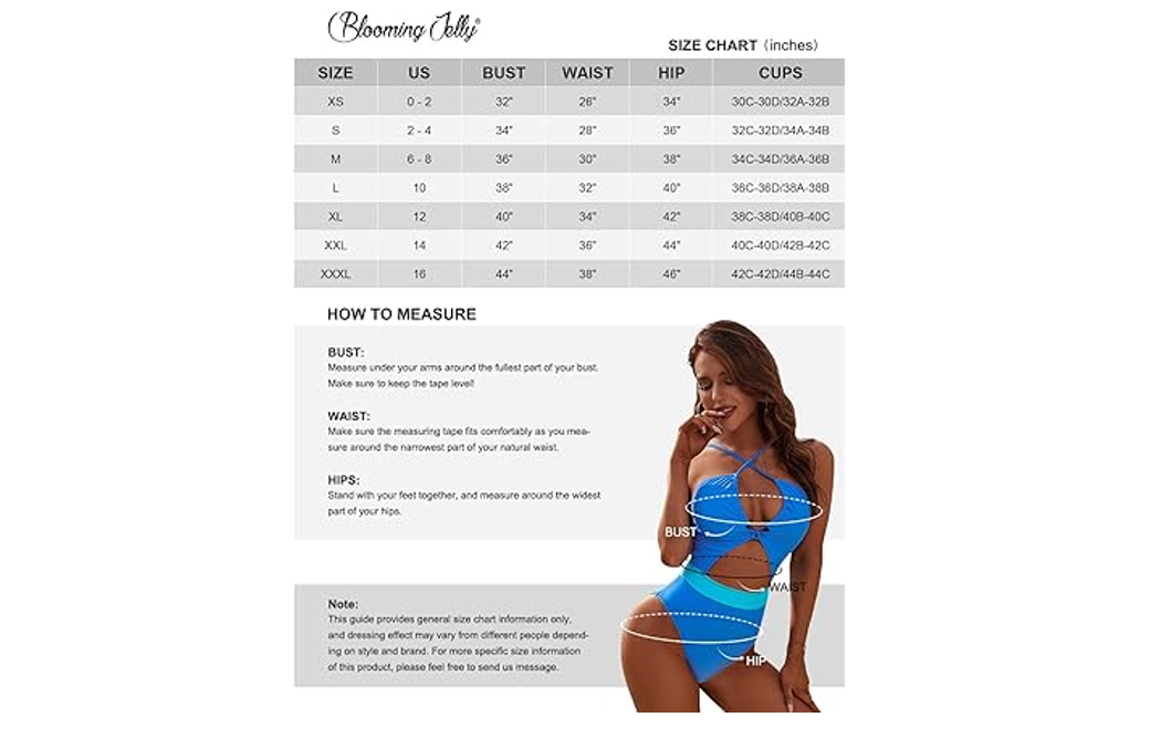 Blooming Jelly Women's High Waisted Sexy Monokini One Piece Swimsuits Cut Out, S