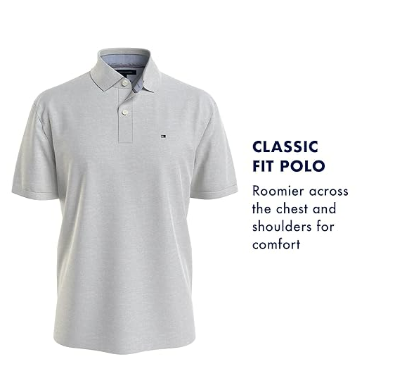 Tommy Hilfiger Men's Polo Shirt Regular Fit, Classic White X Large