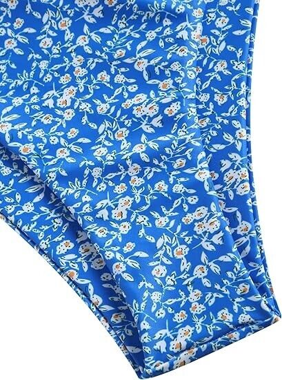 ZAFUL Women's Underwire Floral High Leg Bikini Set V-Wired Two Piece Swimsuit, S