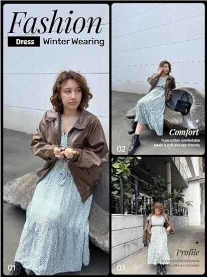 Cnlinkco Wedding Guest Dress Wrap V-Neck Ruffle Summer Dress, Blue Floral, S