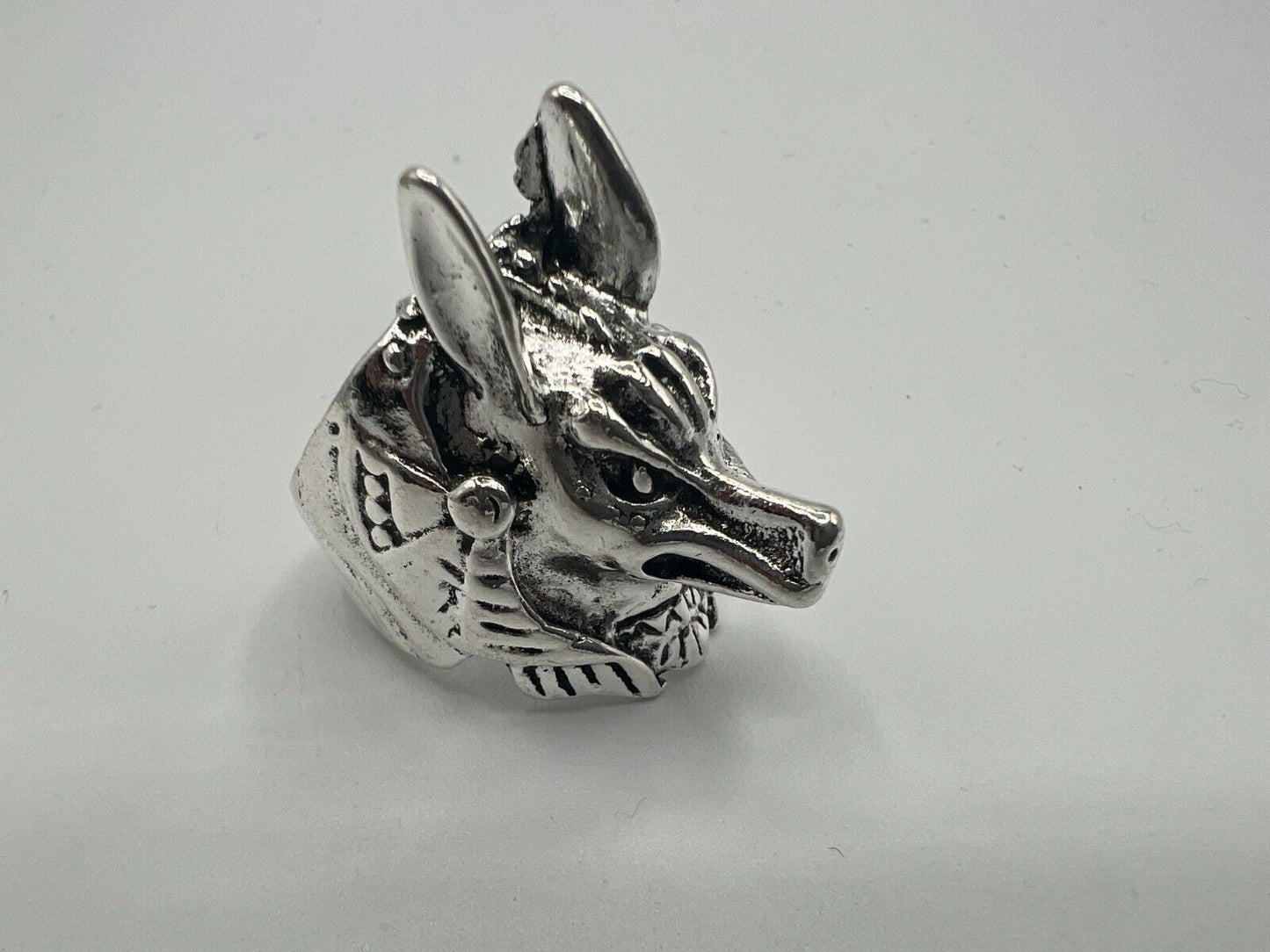 Adjustable Big Bad Wolf Vintage Biker Punk Wrap Wolf Gothic Animal Wolf Ring
