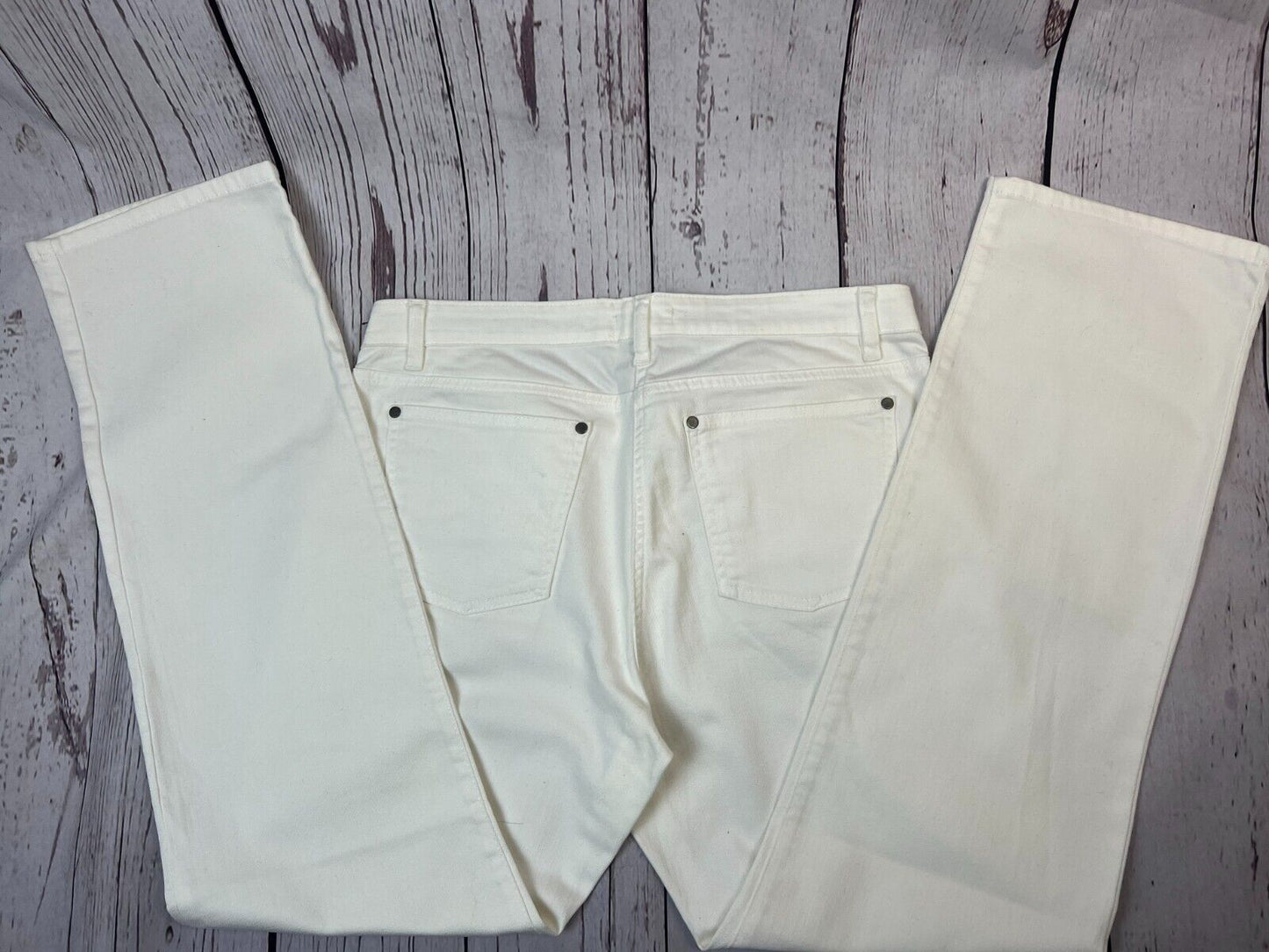 Eileen Fisher Women's Straight White Designer Jeans 32Wx31L