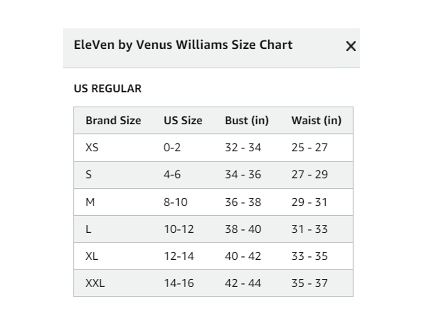 EleVen by Venus Williams Women's Match Point S/S Tee, Repreve, Nectarine, Small