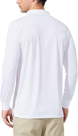 BALEAF Men's Polo Shirt Long Sleeve Golf Shirt UPF50 Sun Protection Quick Dry, L